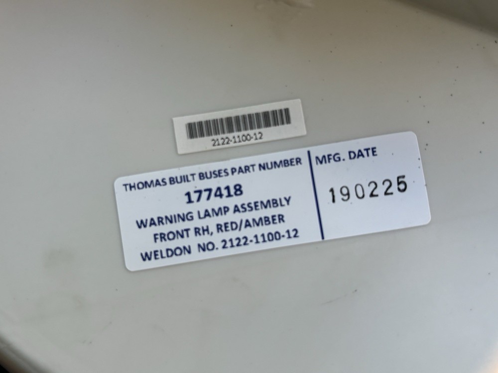 Used Thomas C2 Front Passenger Warning Light Assembly TBB117418