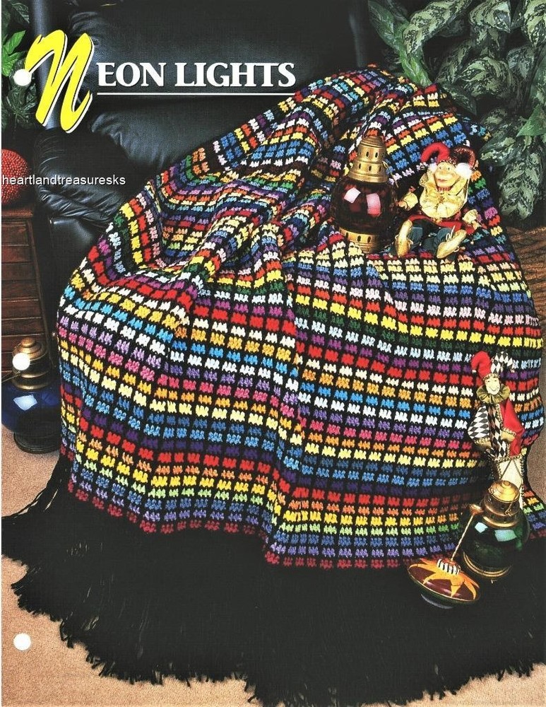 Neon Lights  Annie's Attic Crochet Afghan Pattern Page