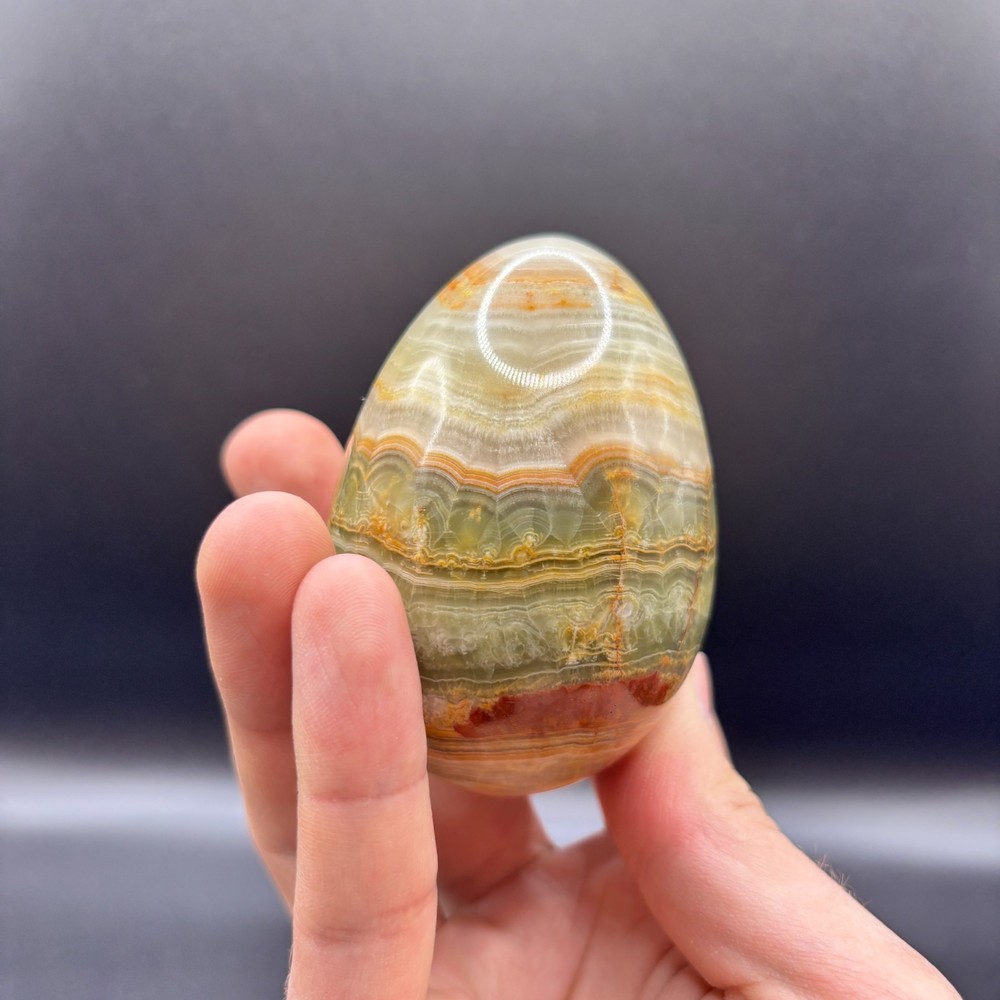 Vibrant Multi-Color Stone Sphere Egg (approx. 280 grams)