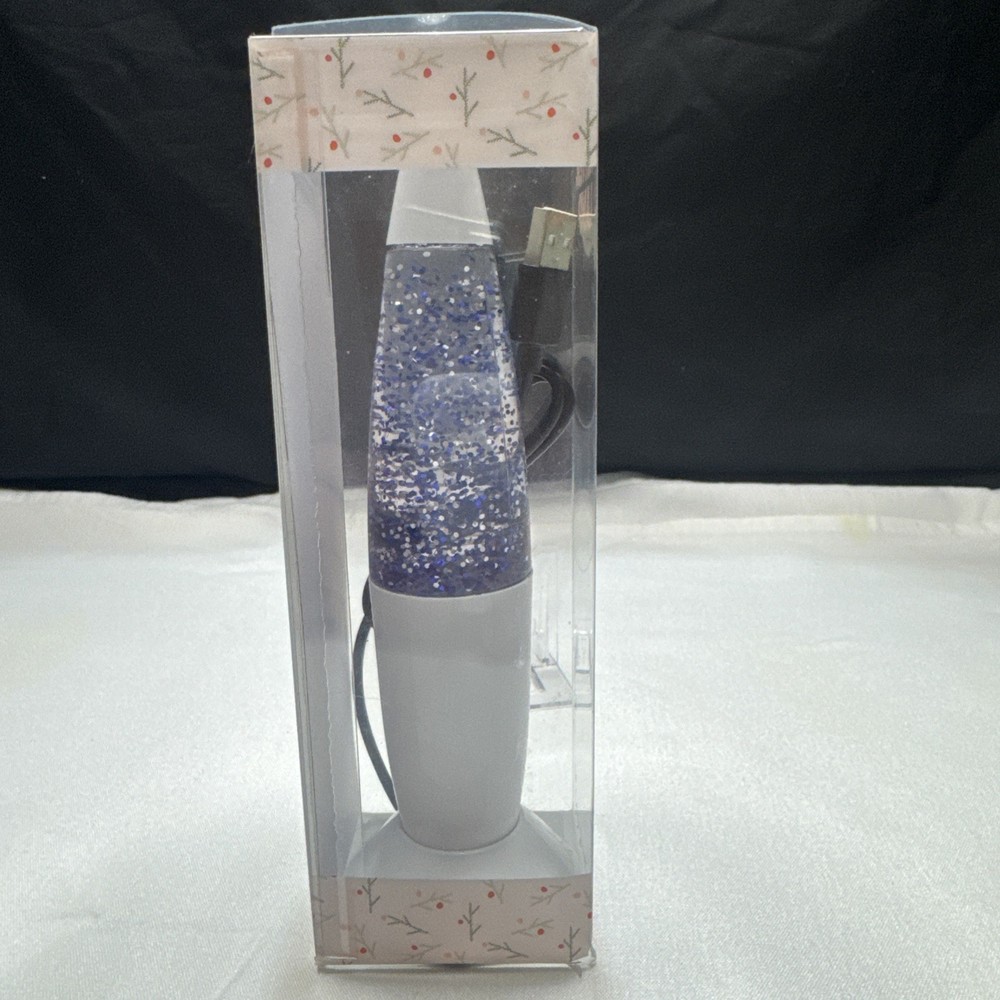 GLITTER LAMP 7.5" TALL LED USB POWERD NEW