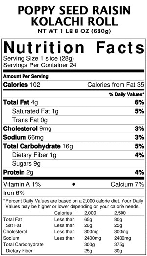 Poppy Seed & Raisin Filled Kolachi Roll