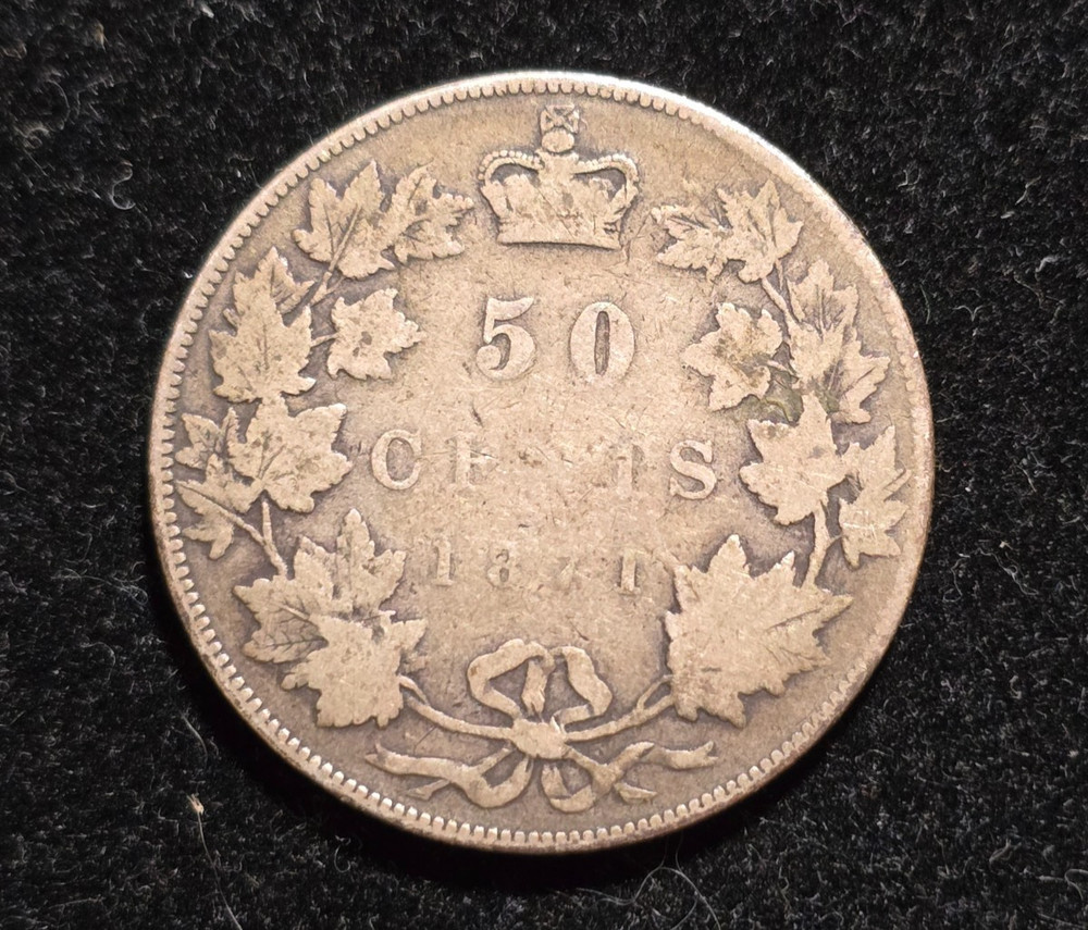 1871 Canada 50 Cents Silver Coin