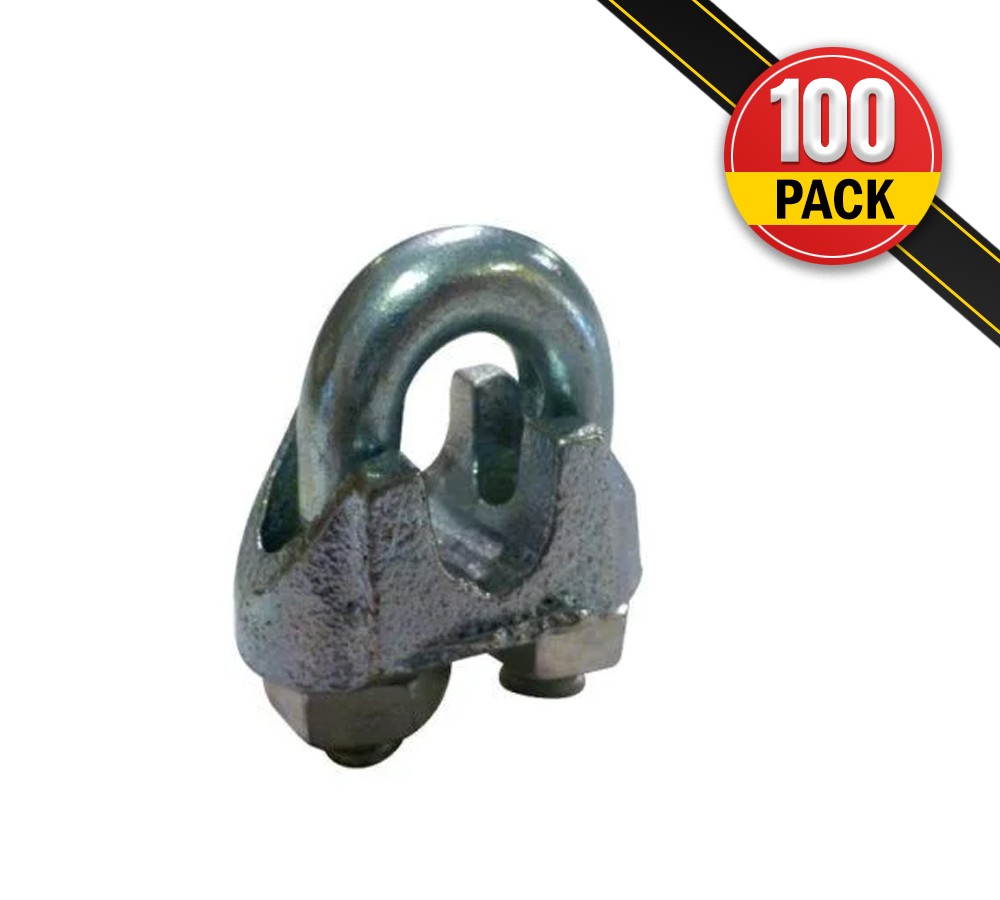 (100 Pack) Malleable Wire Rope Clips 3/16"