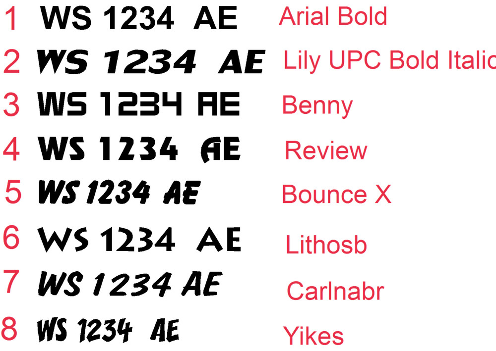 Custom 3" Boat Numbers Decals Vinyl Graphics Pair