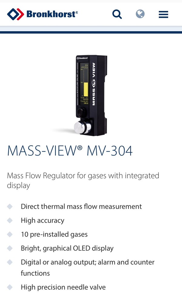 Bronkhorst MV-304 Mass Flow Controller
