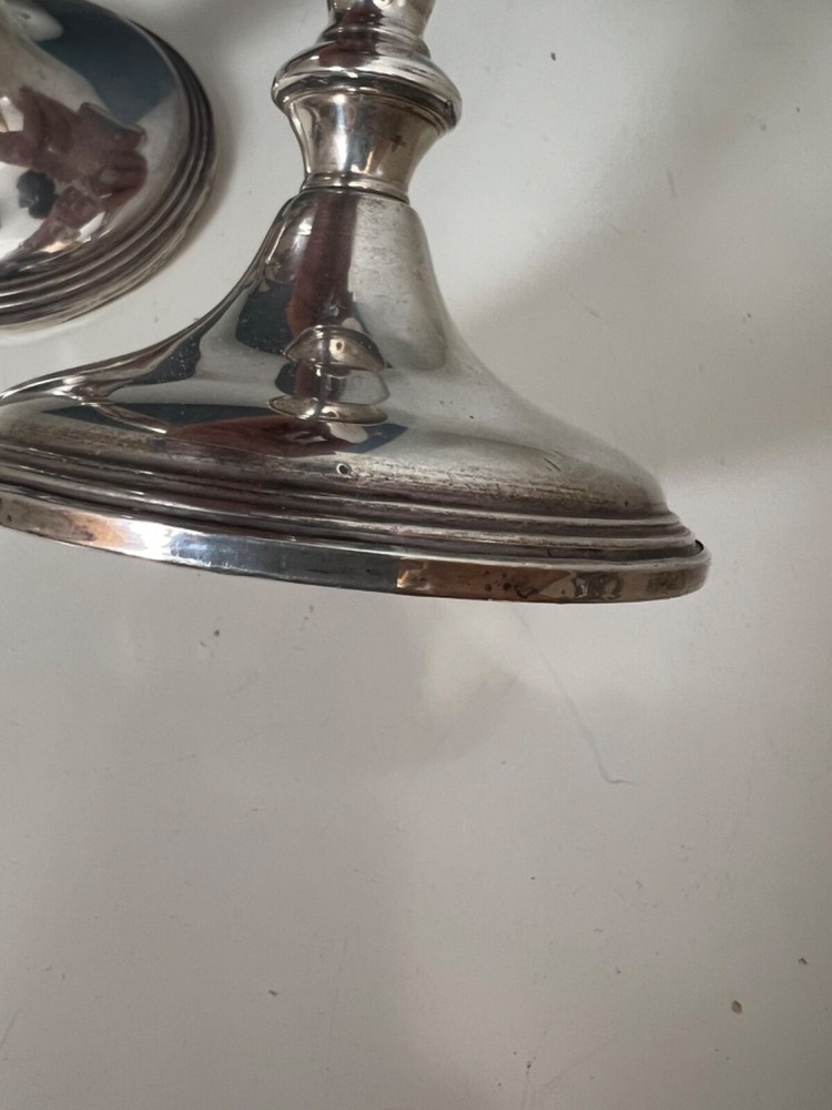 EMPIRE WEIGHTED STERLING NEO CLASSICAL 9.5" TALL CANDLESTICKS