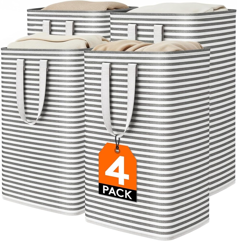 Laundry Basket Each, Collapsible Clothes Hper with Reinforced