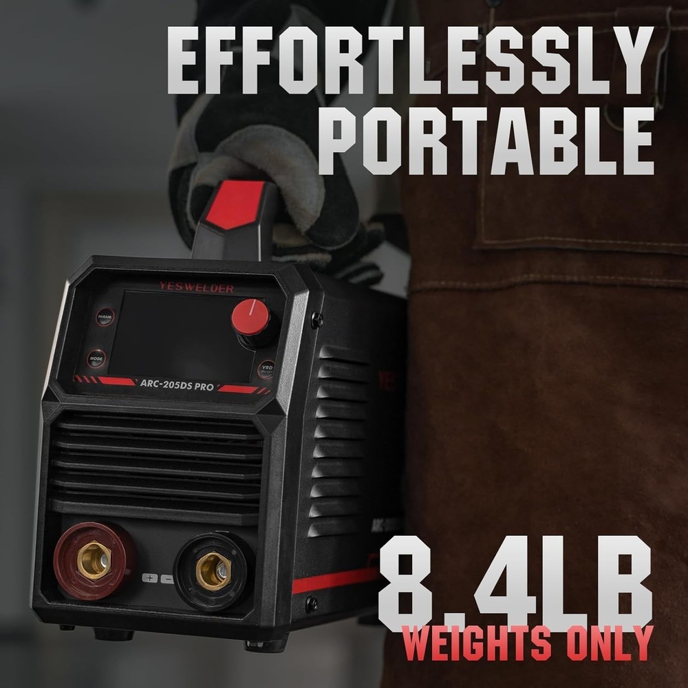 Lightweight 205Amp Arc Force Welder with Automatic Safety Features & LED Display