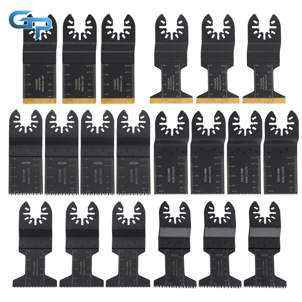 20 PCS Titanium Multi-Tool Blades 6 Types Universal Oscillating Saw Blades Kit