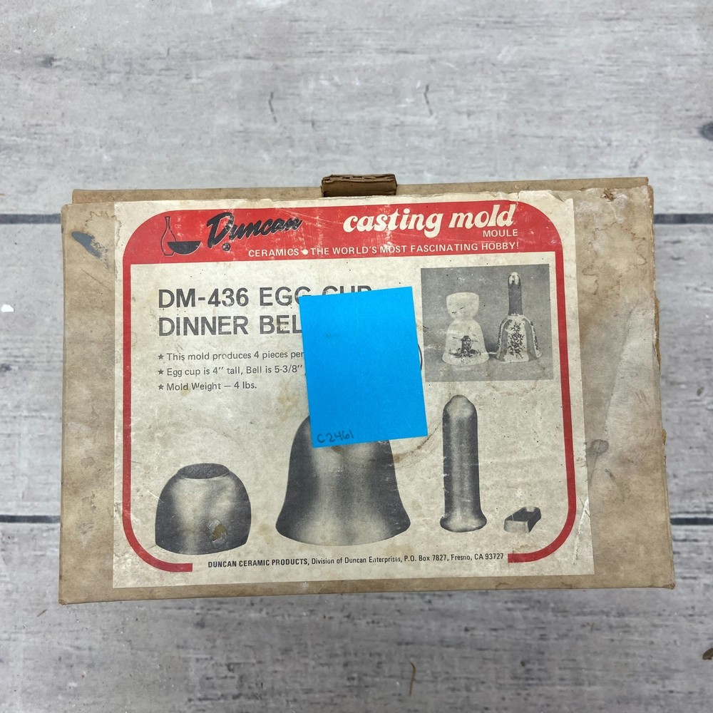 Vintage 1971 Duncan Ceramic Casting Mold Egg Cup Dinner Bell #DM-436