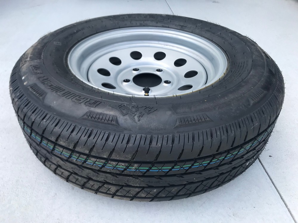 15" 5x4.5"  Trailer Rim Tire Wheel Assembly SILVER MOD 205/75R15  C ply