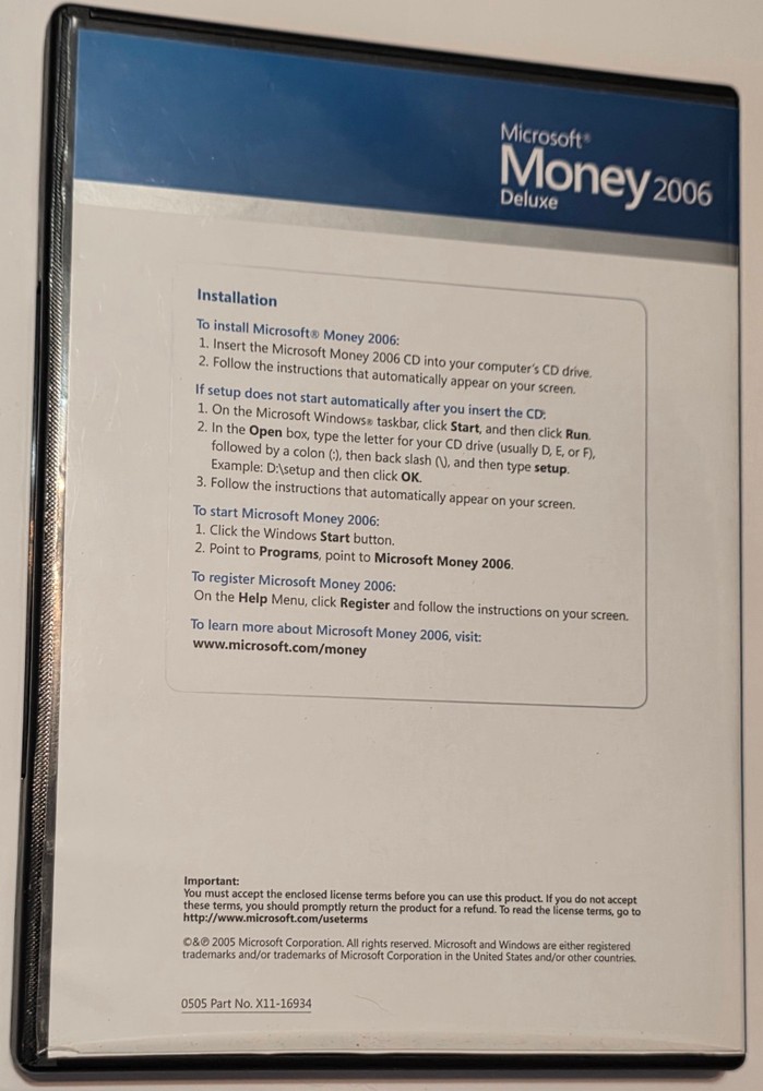 Microsoft Money 2006 Deluxe for Windows