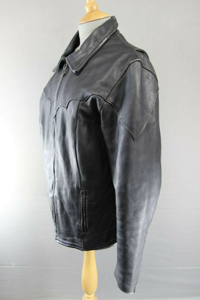 MILWAUKEE BLACK LEATHER BIKER JACKET WITH THINSULATE THERMAL LINING 36 INCH
