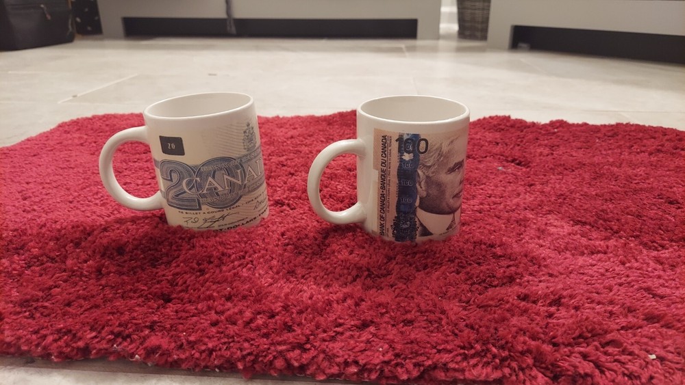 Two Rare Canadian Dollar Mugs