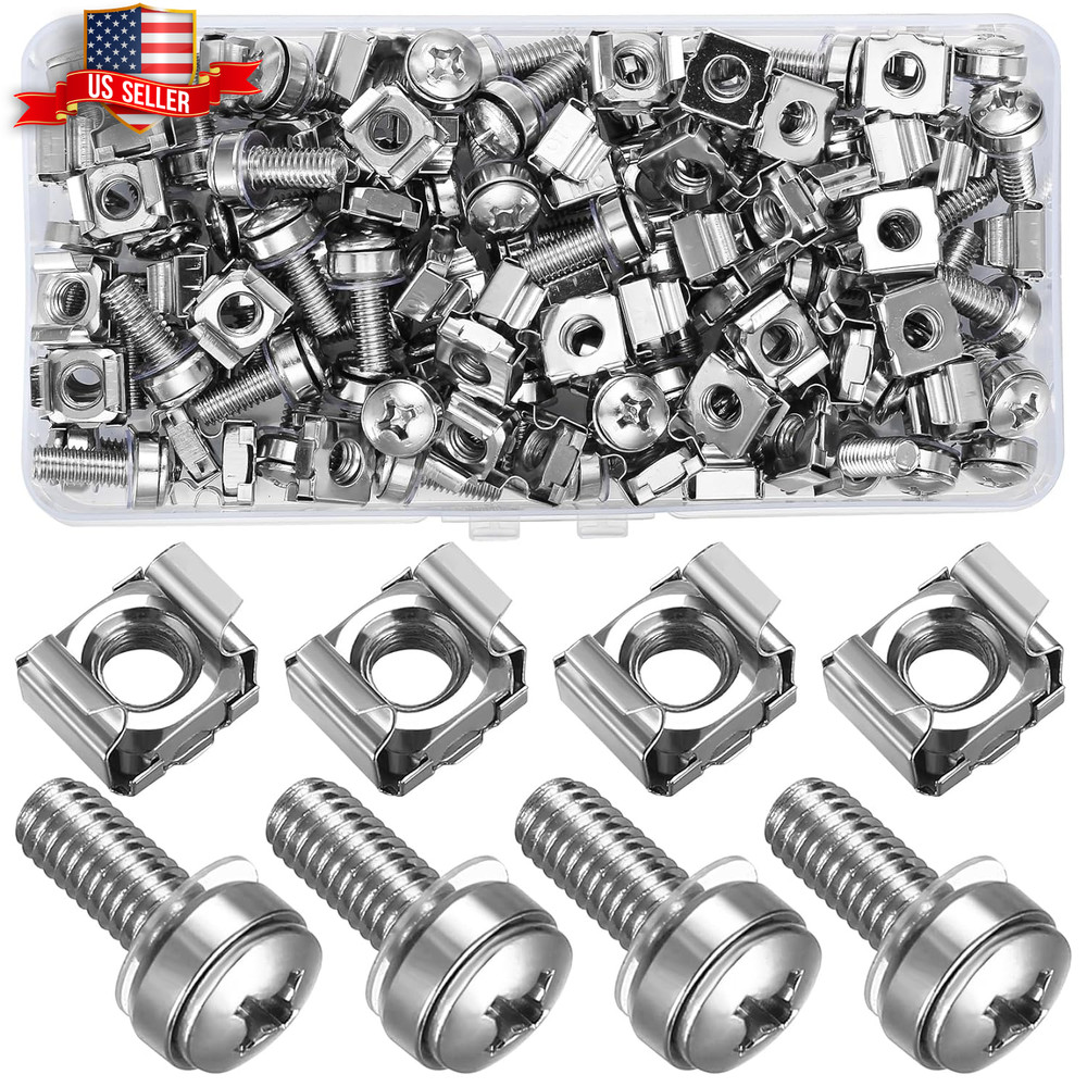 110 Pcs/55 Set Rack Mount Screws and Cage Nuts for Rack Mount Server