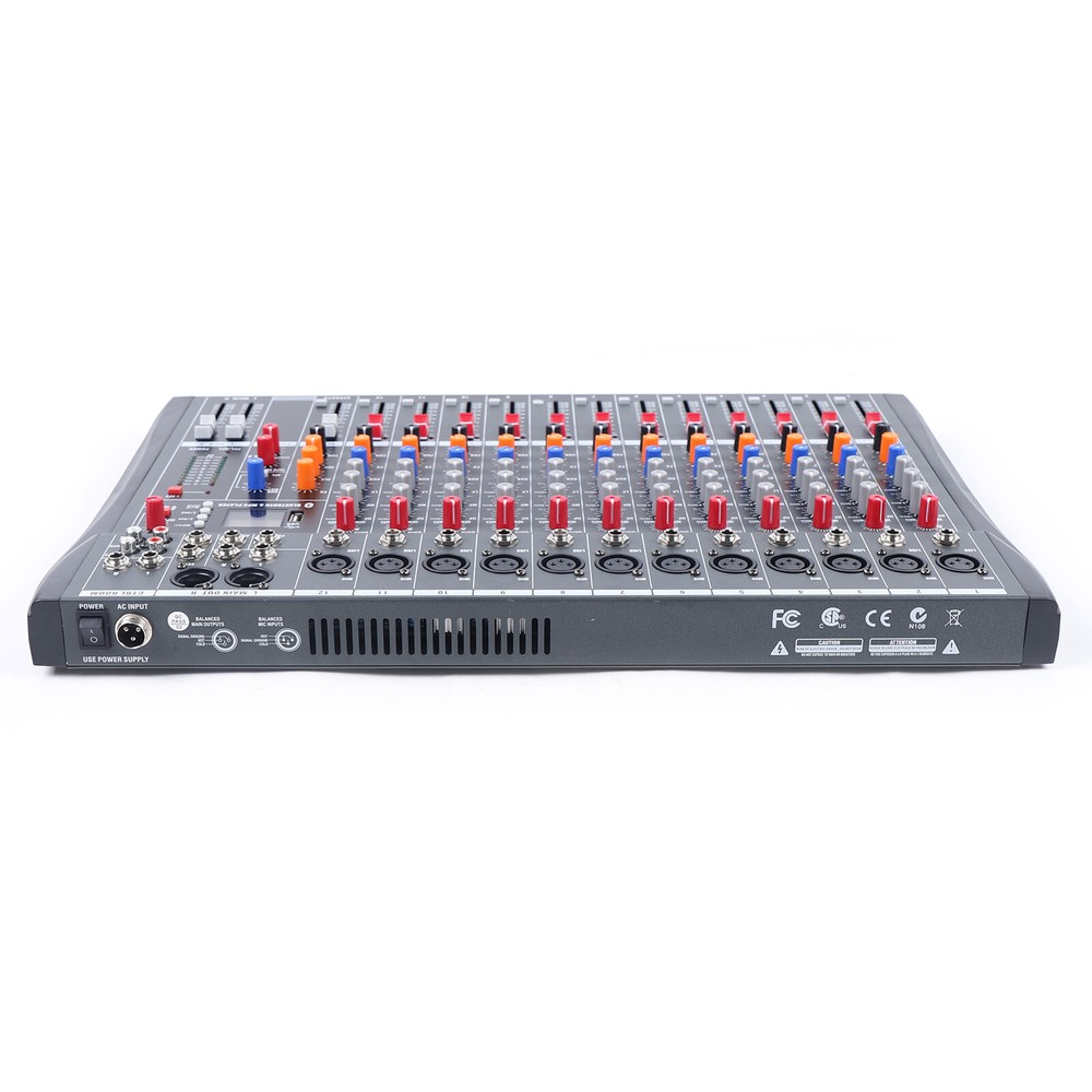 12 Channel Audio Mixer Bluetooth USB DJ Sound Mixing Console Amplifier Studio