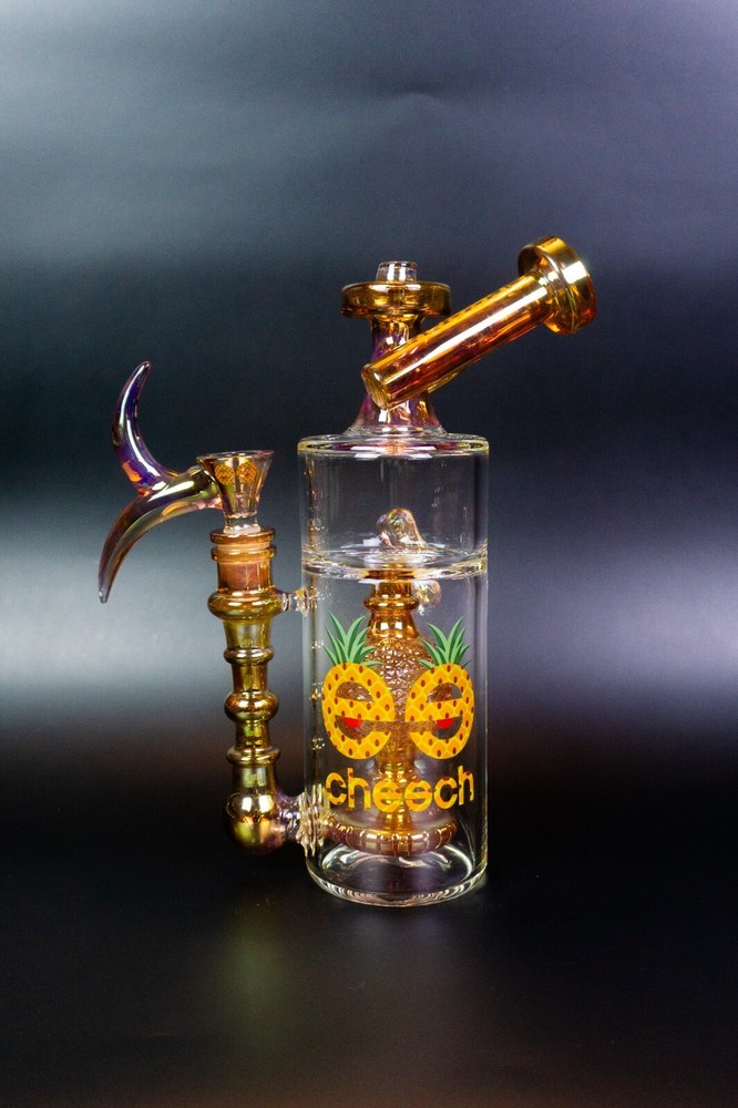 Cheech 10" Pineapple Twist Rig Bong Orange