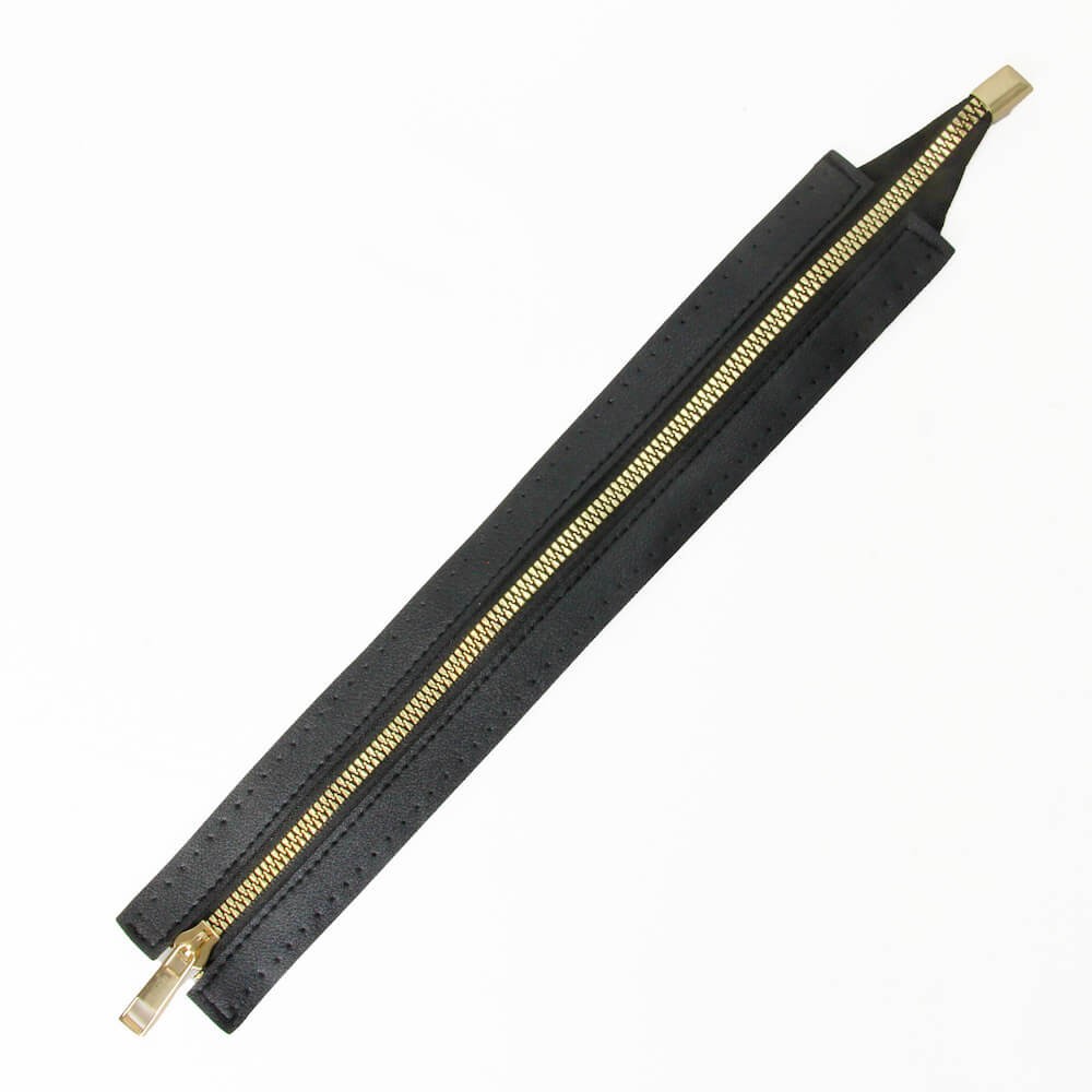 Leather Zipper Extra Large (30cm x 4.5cm) Black