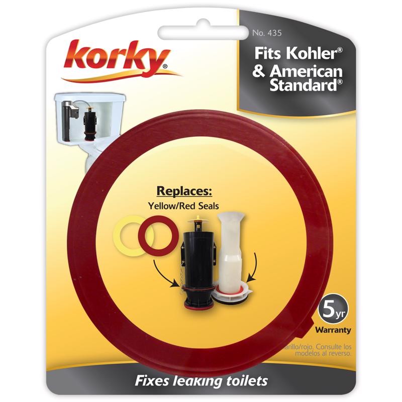 Korky 435BP Red Chlorazone Universal Tower Style Flush Valve Seal Kit 3 in.