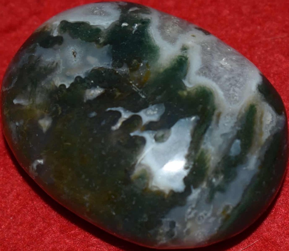 Green Moss Agate Soap-Shaped Palm Stone #8