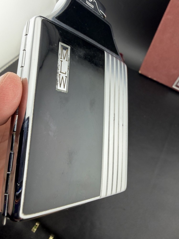 Ronson Mastercase Cigarette Case Lighter Combo Black Enamel Art Deco UNTESTED