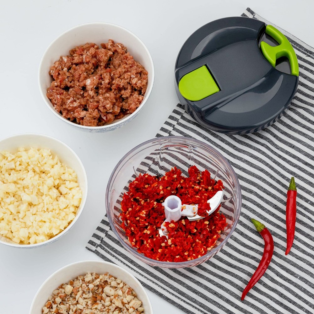 Multi-Function Manual Food Chopper & Processors with Handle and Cover,Vegetab...