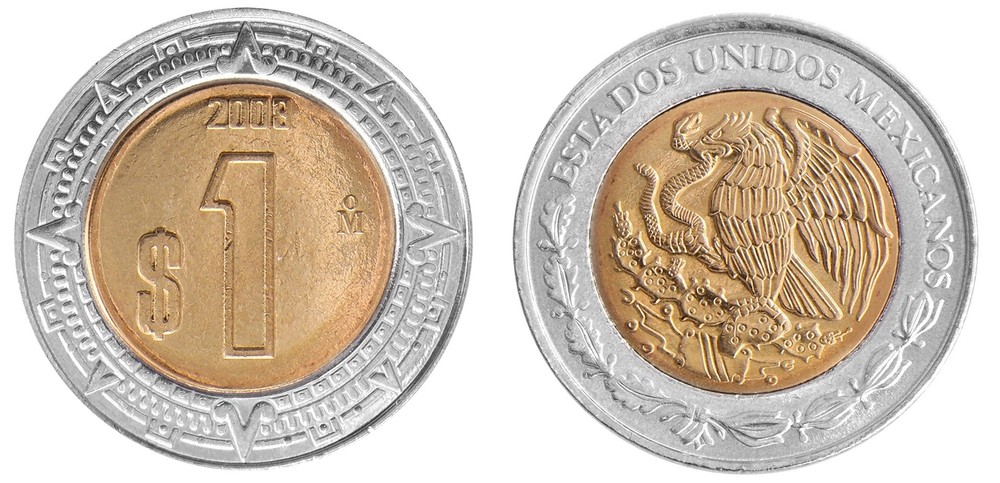 Mexico 1 Peso, 2008, KM #603, Mint