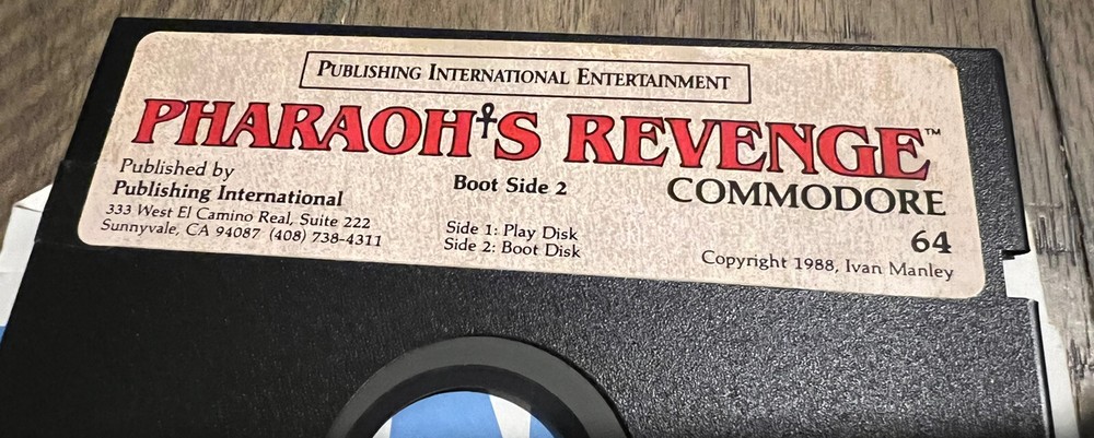 Commodore 64 C64 - Pharaoh’s Revenge - 5.25” Game Disk - 1988 - TESTED