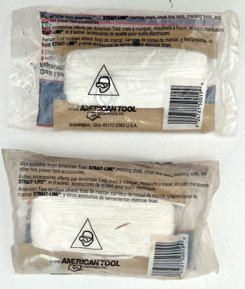(8) AMERICAN TOOL STRAIT-LINE 64610 REPLACEMENT CHALK LINE 100' PER PACK