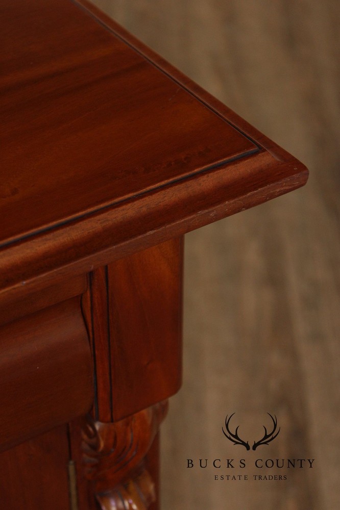 Carved Mahogany Empire Style Sideboard With Back Bar