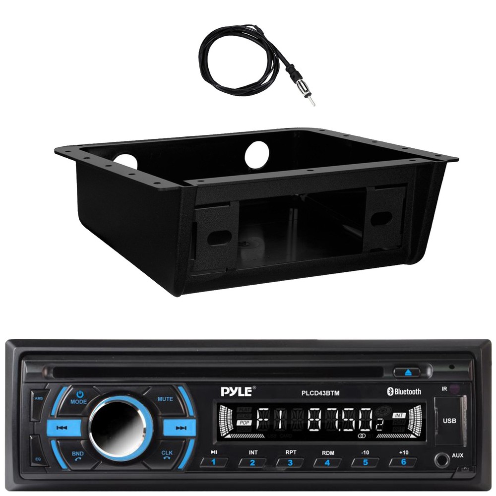 Pyle PLCD43BTM Single DIN In-Dash Receiver, Install Mounting Kit, 22" Antenna