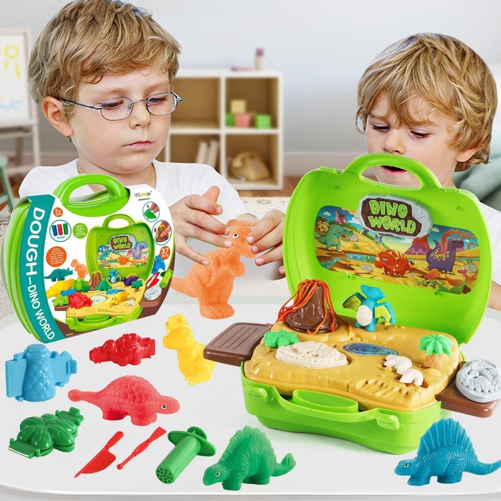 Interactive Dino Color Dough Set - 37 Pieces for Creative Play and Learning