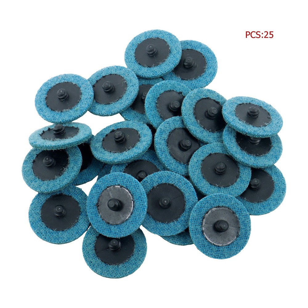 25 Pcs 2" Blue Fine Prep Pad Discs Surface Conditioning Quick Change Discs