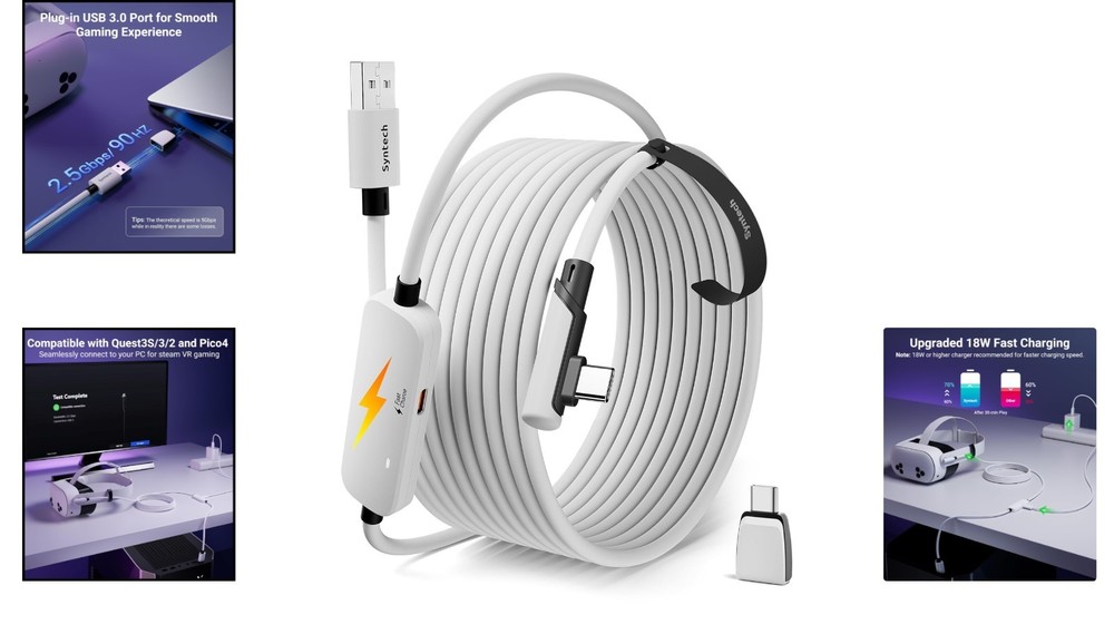 16FT VR Link Cable for Oculus/Meta Quest 3S with Fast Charging & Data Transfer