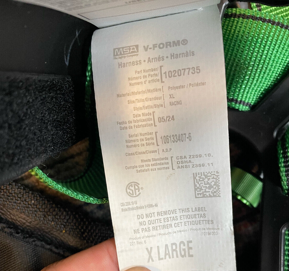 MSA Safety Harness and Fall Limiter - 10207735