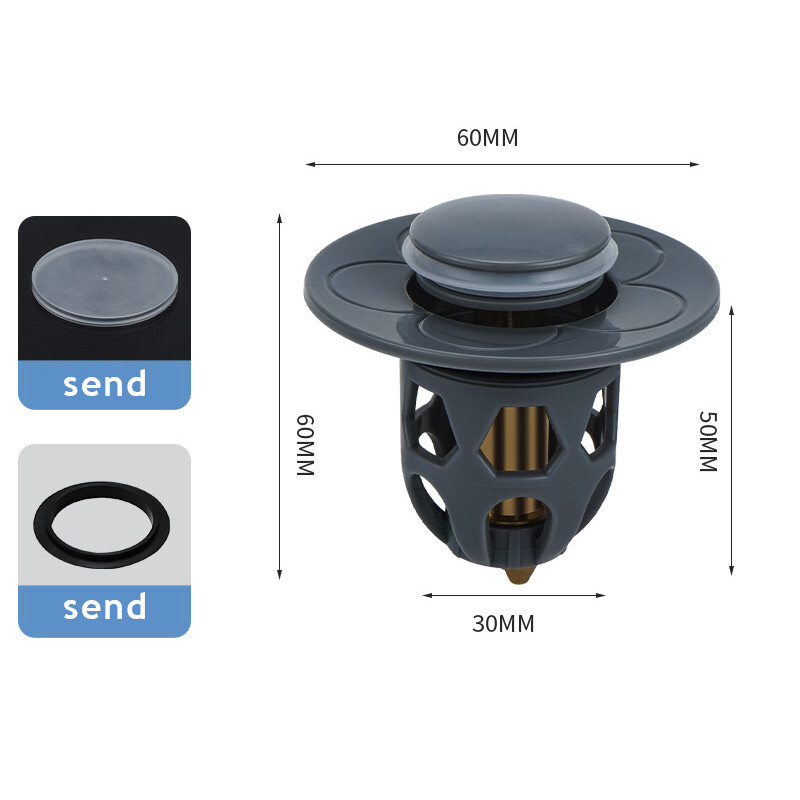 Sink Plug Stopper Bath Wash Basin Core Bounce Pop-Up Steel Drain Filter Kitchen❥