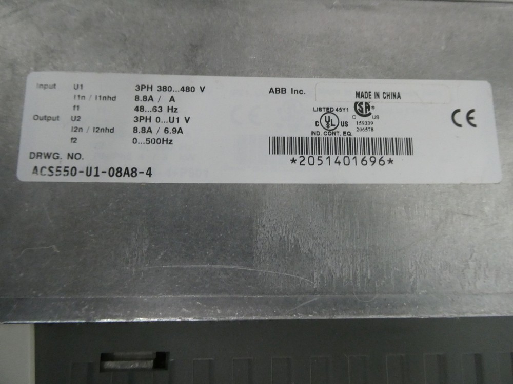 Abb ACS550-U1-08A8-4 Ac Vfd Drive 0-500hz 380-480v-ac 5hp 0-480v-ac