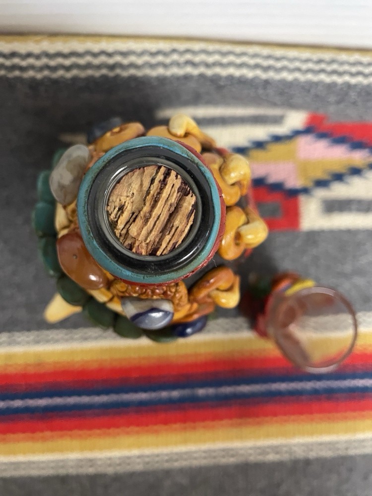 Aztec 3D Figural Eagle Obsidian Clay Tequila Bottle Mexican Mayan Fun Bar ware