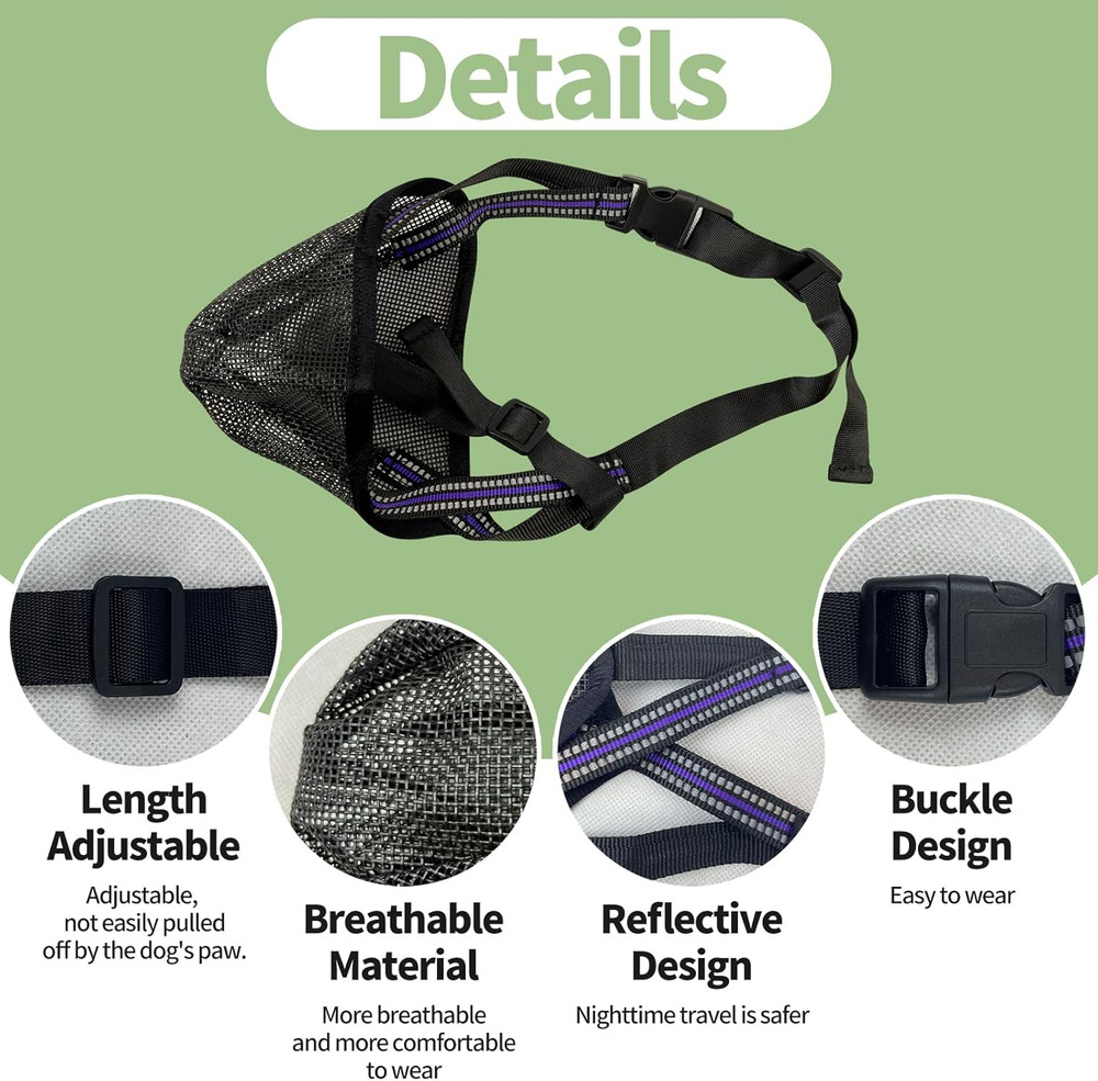 Dog Muzzle - Soft Mesh Muzzle for Small Medium Large Dogs Labrador German Shephe
