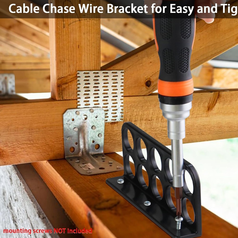 100Pack Cable Chase Wire Bracket, Cable Support Wire Bracket 100 Pack Black