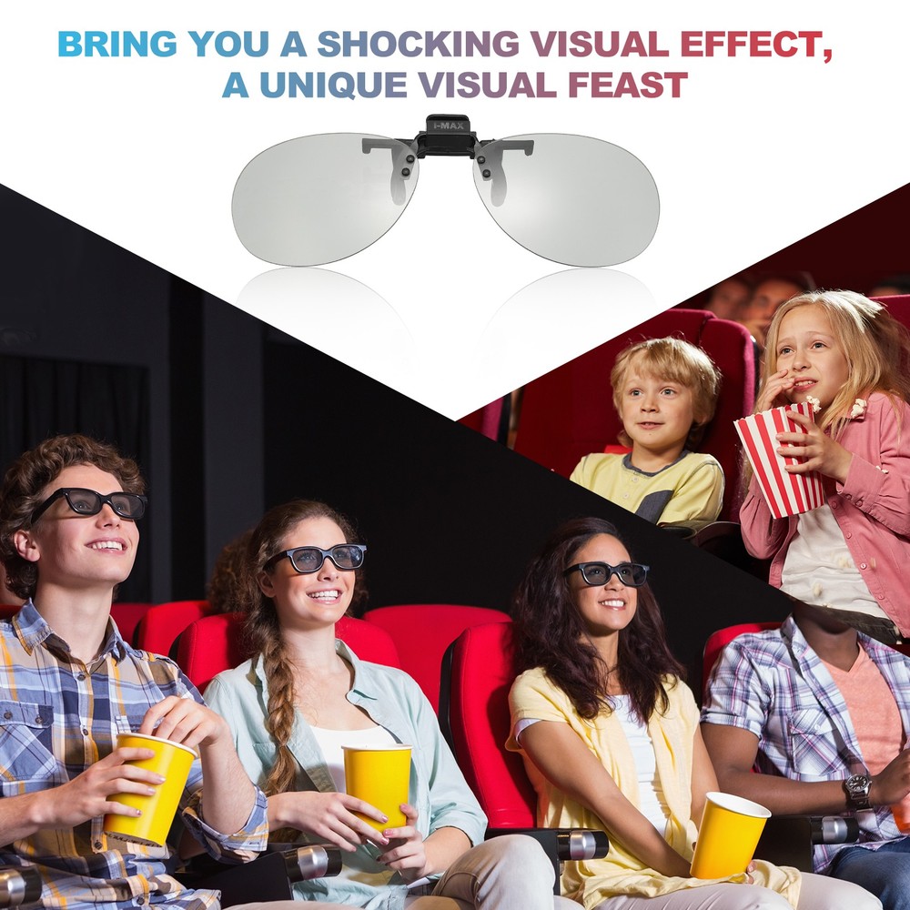 2Set Polarized Clip-on 3D Glasses, Circular Frame for Image MAXimum Movies