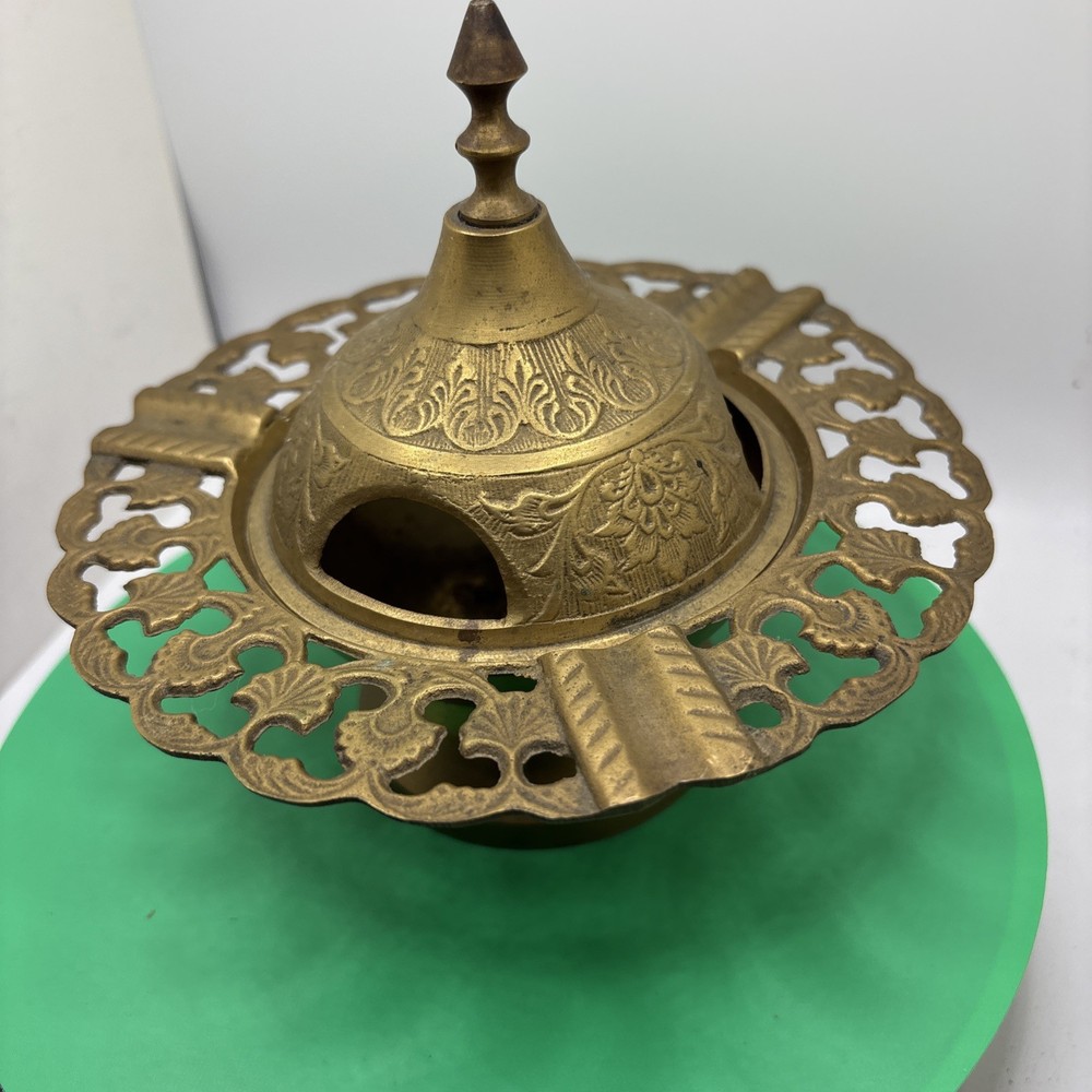 Vintage Brass Incense Burner Middle Eastern Style Censer Decorative
