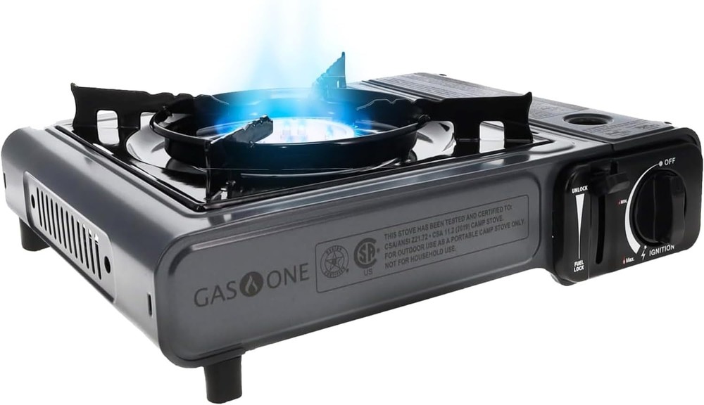Portable Butane Camping Stove W/ Case Automatic Ignition Precise Heat Control
