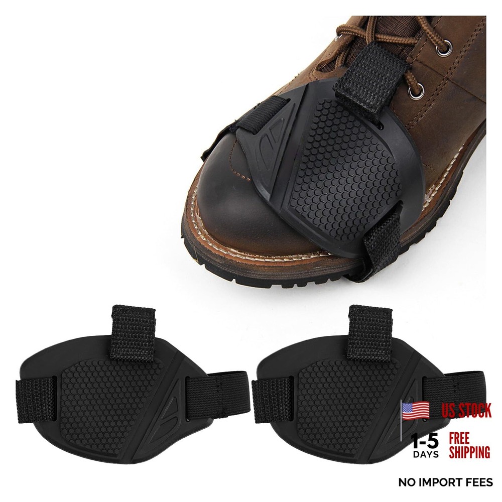 2PCS Motorcycle Shoe Protector,Adjustable Motorcycle Motorbike Shift Pad Black
