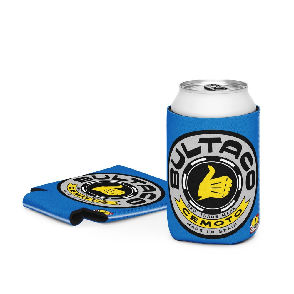 BULTACO Blue Grey Emblem Moto Can Cooler