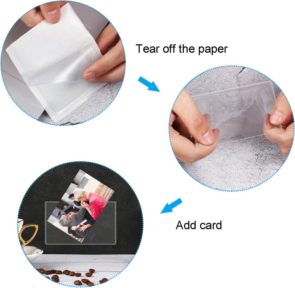 30 Pack Self-Adhesive Index Card Pockets with Top Open for Loading - Ideal Index