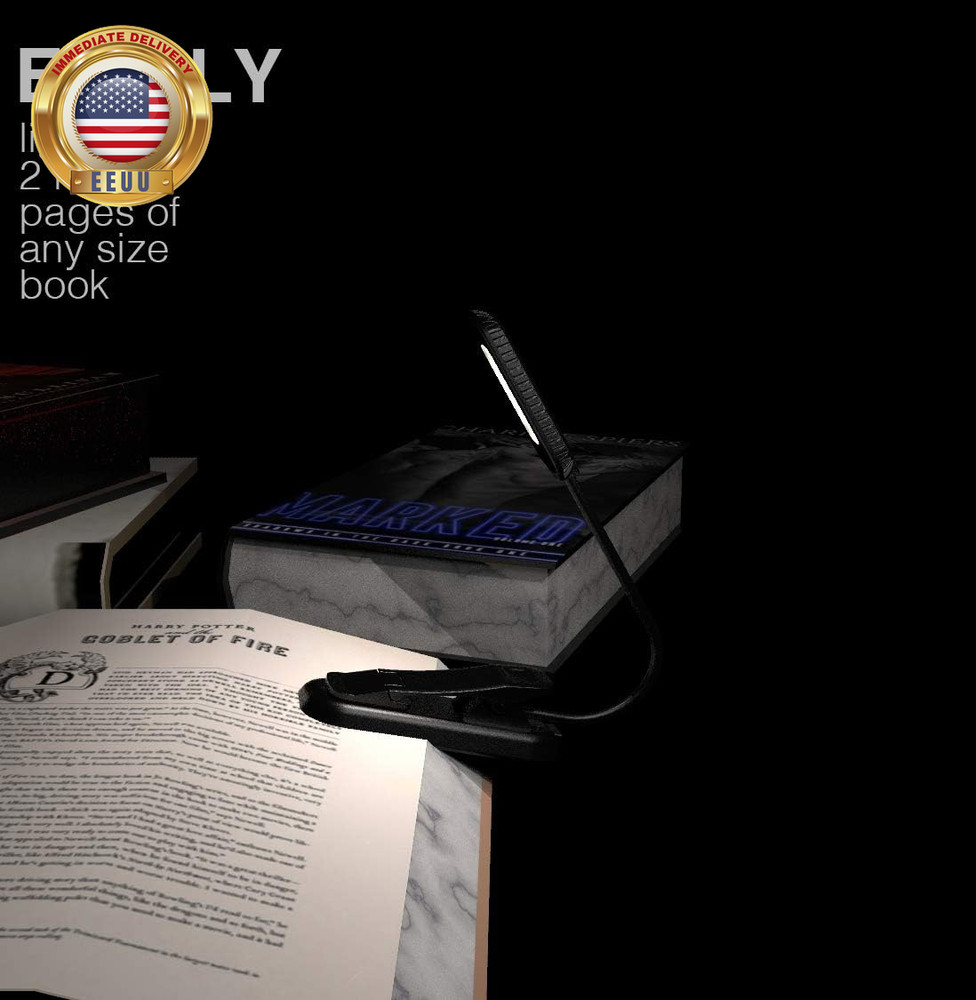 Book Light, 10 LED USB Rechargeable Reading Light with 3-Level Brightness for Ey