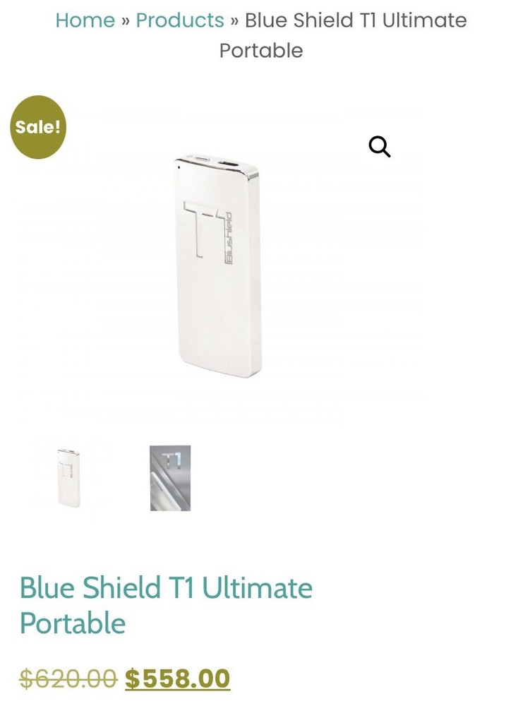 New Open Box EMF Shielding Portable Blu Shield T1 Unit