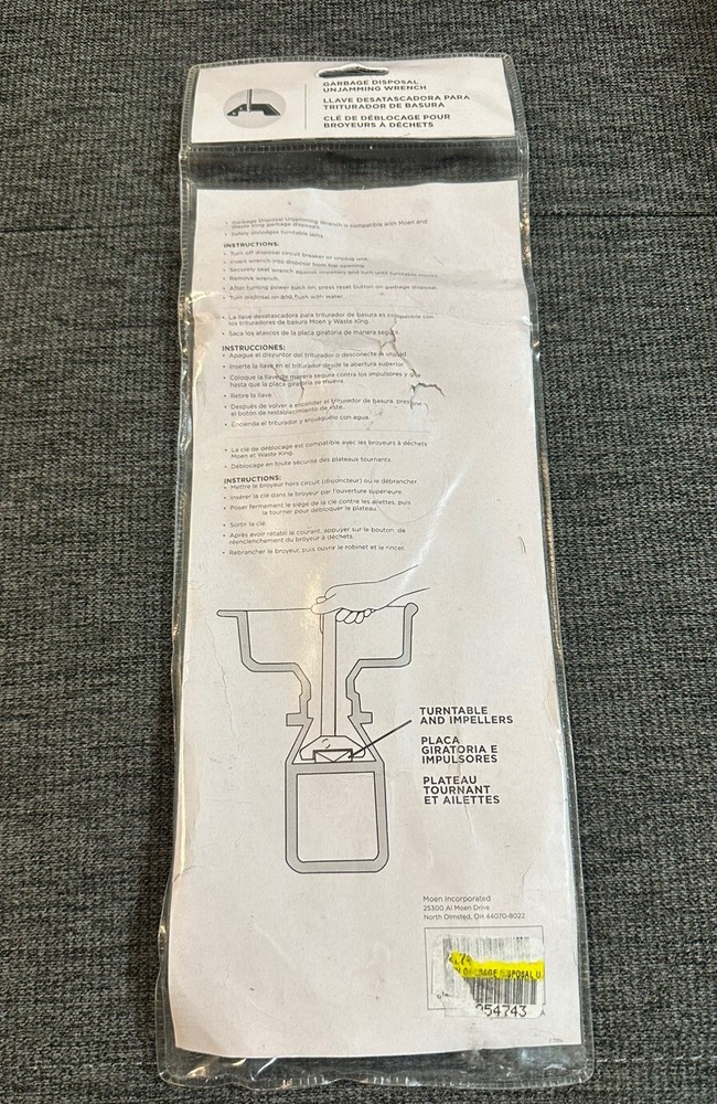 Moen 1037 Garbage Disposal Unjamming Wrench