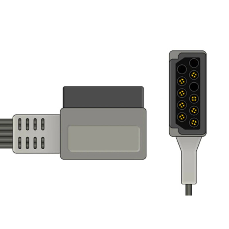 Compatible Philips DigiTrak XT ECG Cable 5Leads Snap Electrode Connector M4725A
